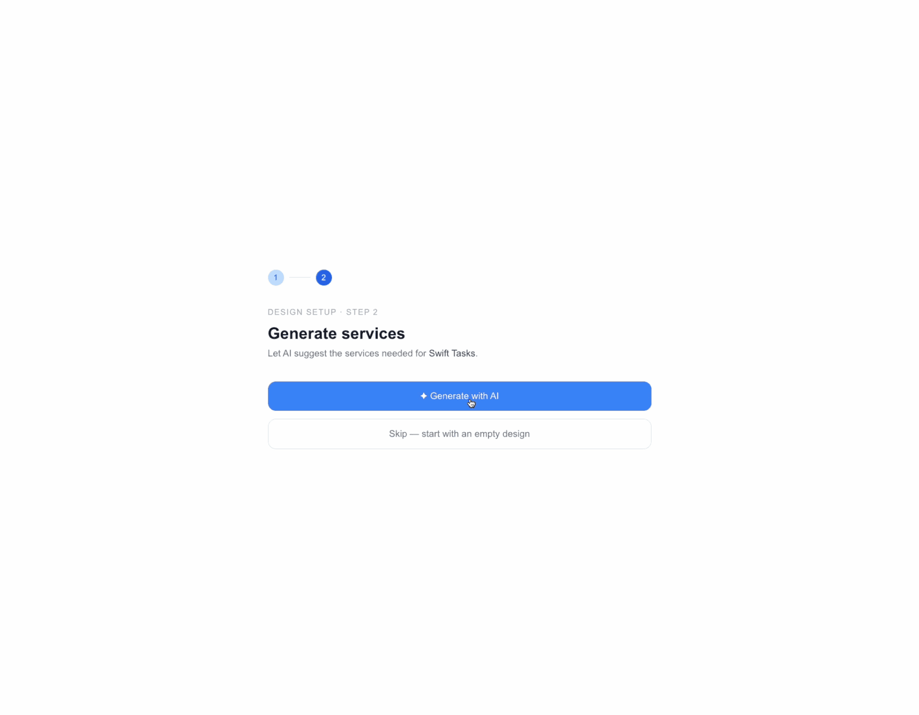 Using AI to generate a system design for the project
